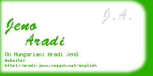 jeno aradi business card